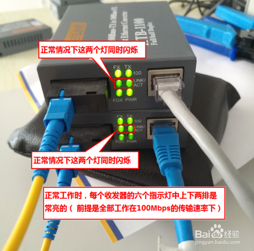 光纖收發器指示燈及故障問題